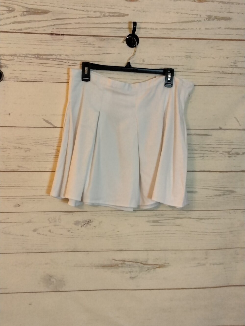 Womens White Pleated Skater Skirt